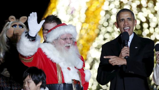 U.S. President Barack Obama hosts the National Christmas Tree Lighting and Pageant of Peace ceremony in Washington